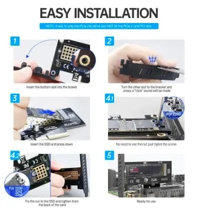 Перехідник JEYI M.2 NVME на PCIe 4.0 3.0 SSD, карта розширення PCIe 4.