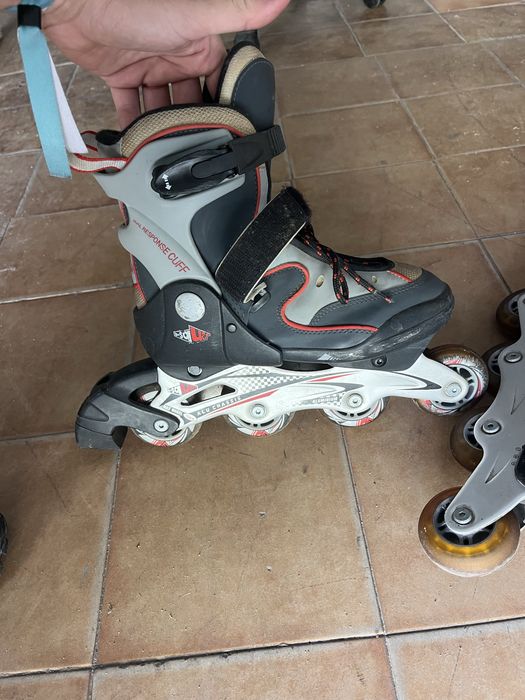 Patins ajustáveis BSquare (tamanho 36–39) e suas porteçoes