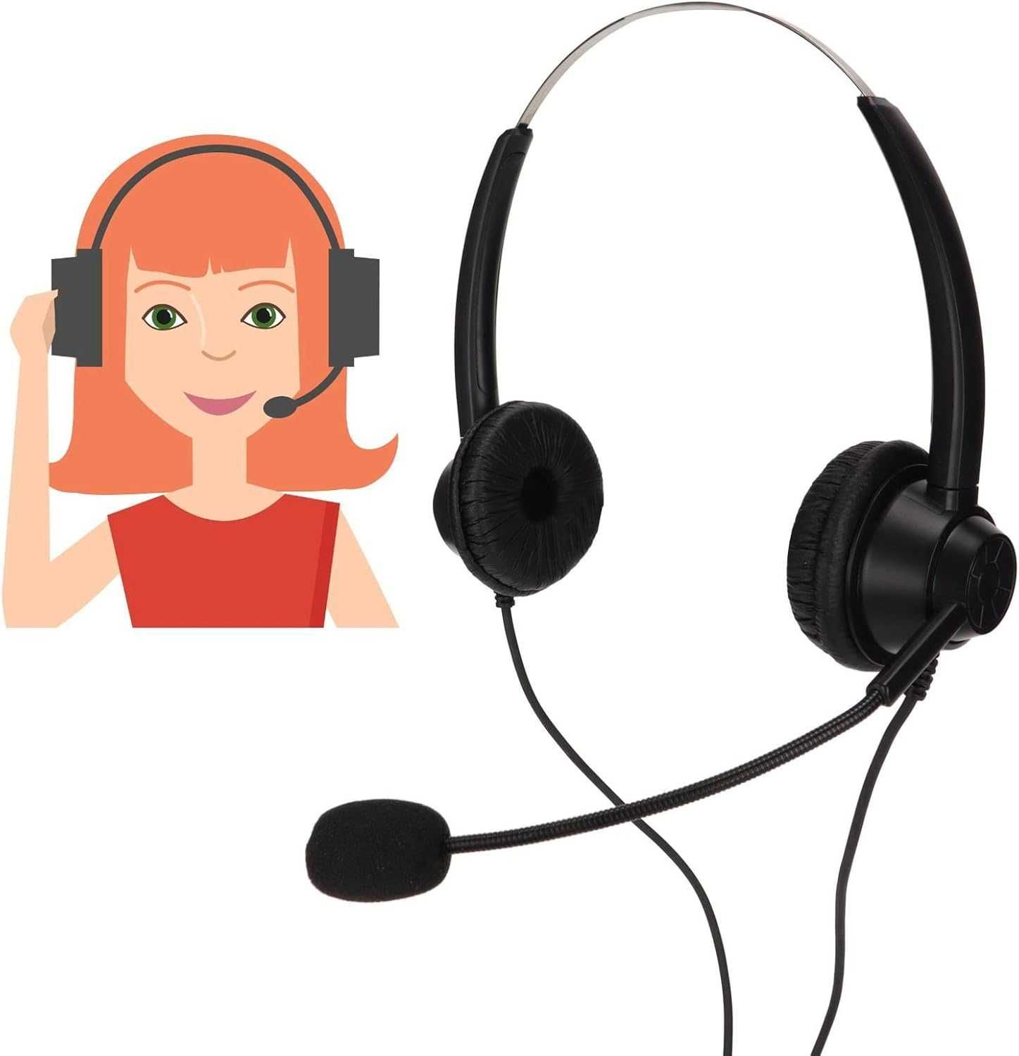 Zestaw słuchawkowy z mikrofonem jack 2,5 mm dla call center,biuro,dom.