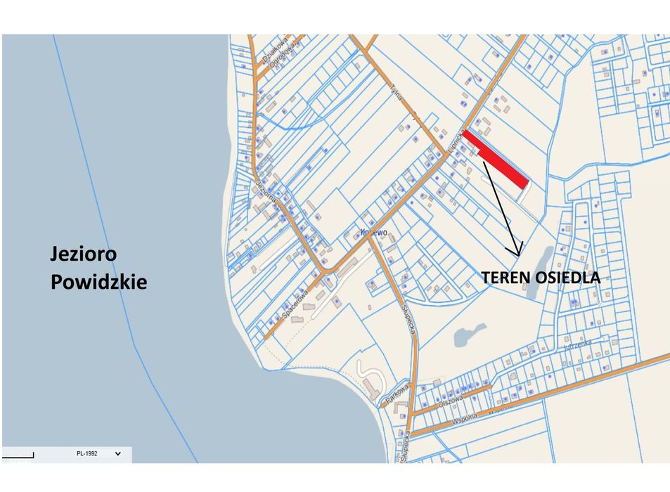 Kosewo Działki budowlane Jezioro Powidzkie SUPER CENA dojazd asflatowy