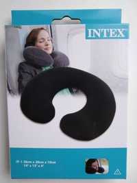 Дорожная надувная подушка подголовник Интекс в машину или самолет