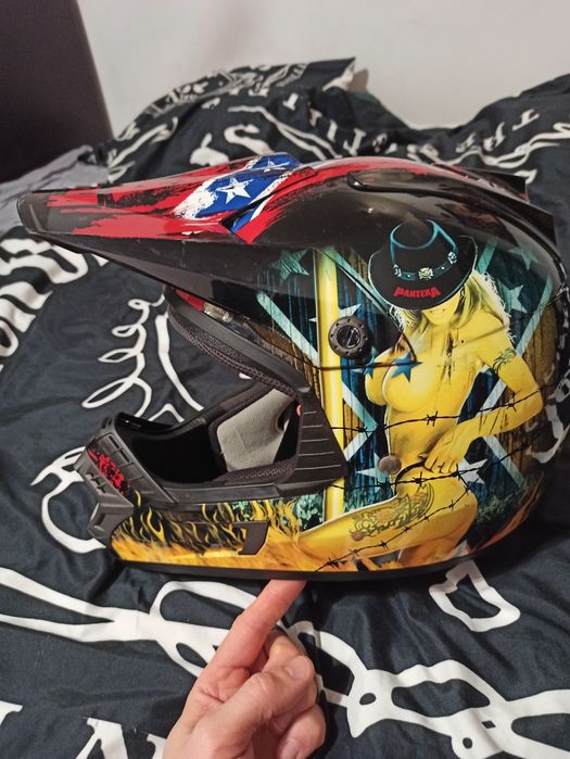 Kask Pantera rockhard cross, enduro, hulajnoga limitowany, unikatowy