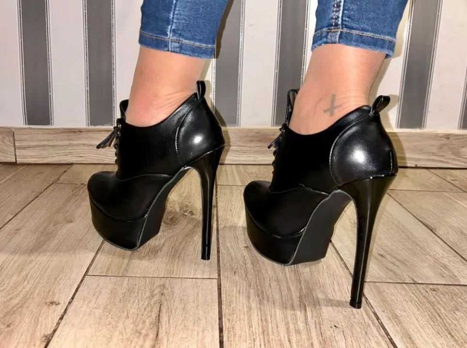 127/ Sexy botki 43 szpilki Trans Cross wysoka jakość czółenka 35-50 EU