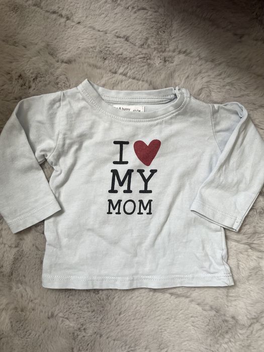 Koszulka z długim rękawem i love my mom Sinsay bawełna