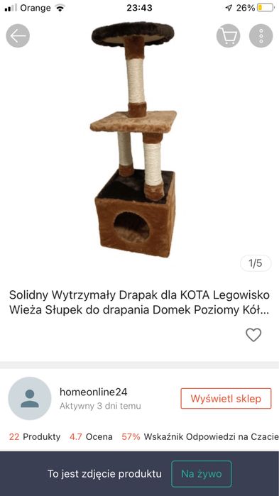 Drapak dla kota nowy wys. 93 cm