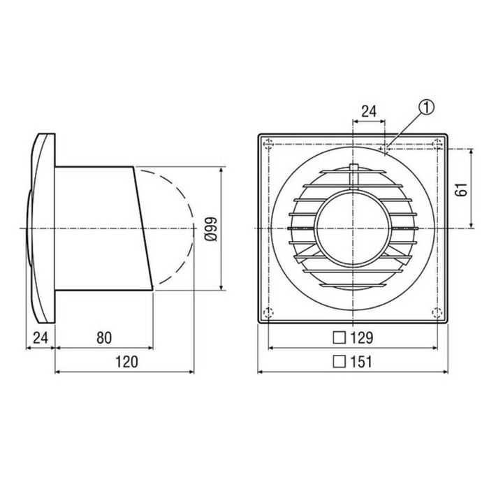 Wentylator ścienny i sufitowy Maico Ventilatoren ECA piano Standard