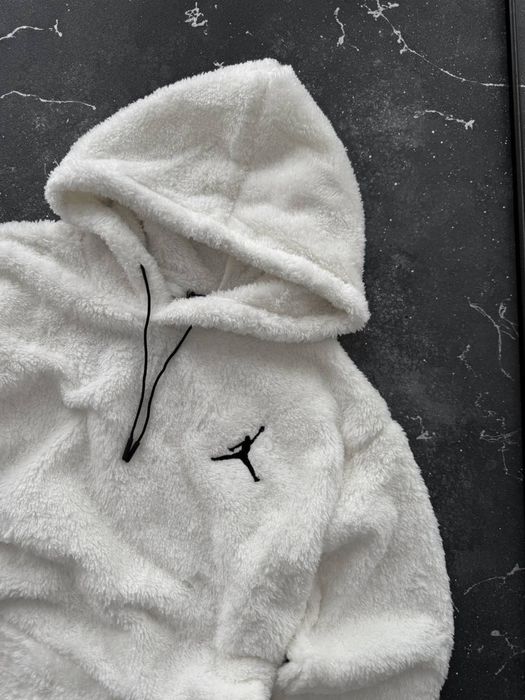 Тепла флісова худі Jordan • Білий чоловічий худі