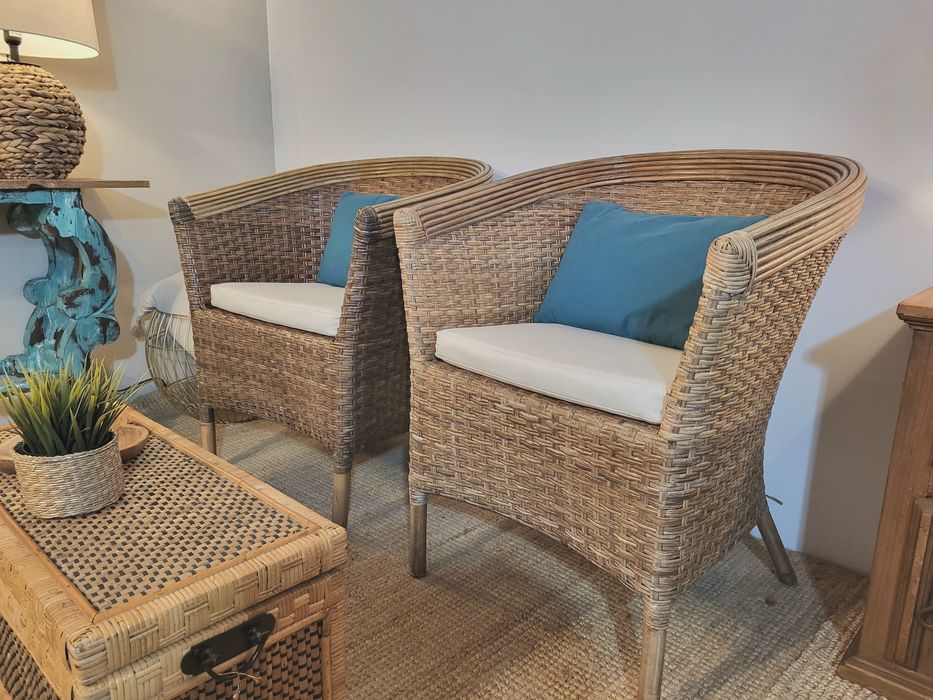 2 poltronas, cadeirao, palhinha, rattan, verga, rustico