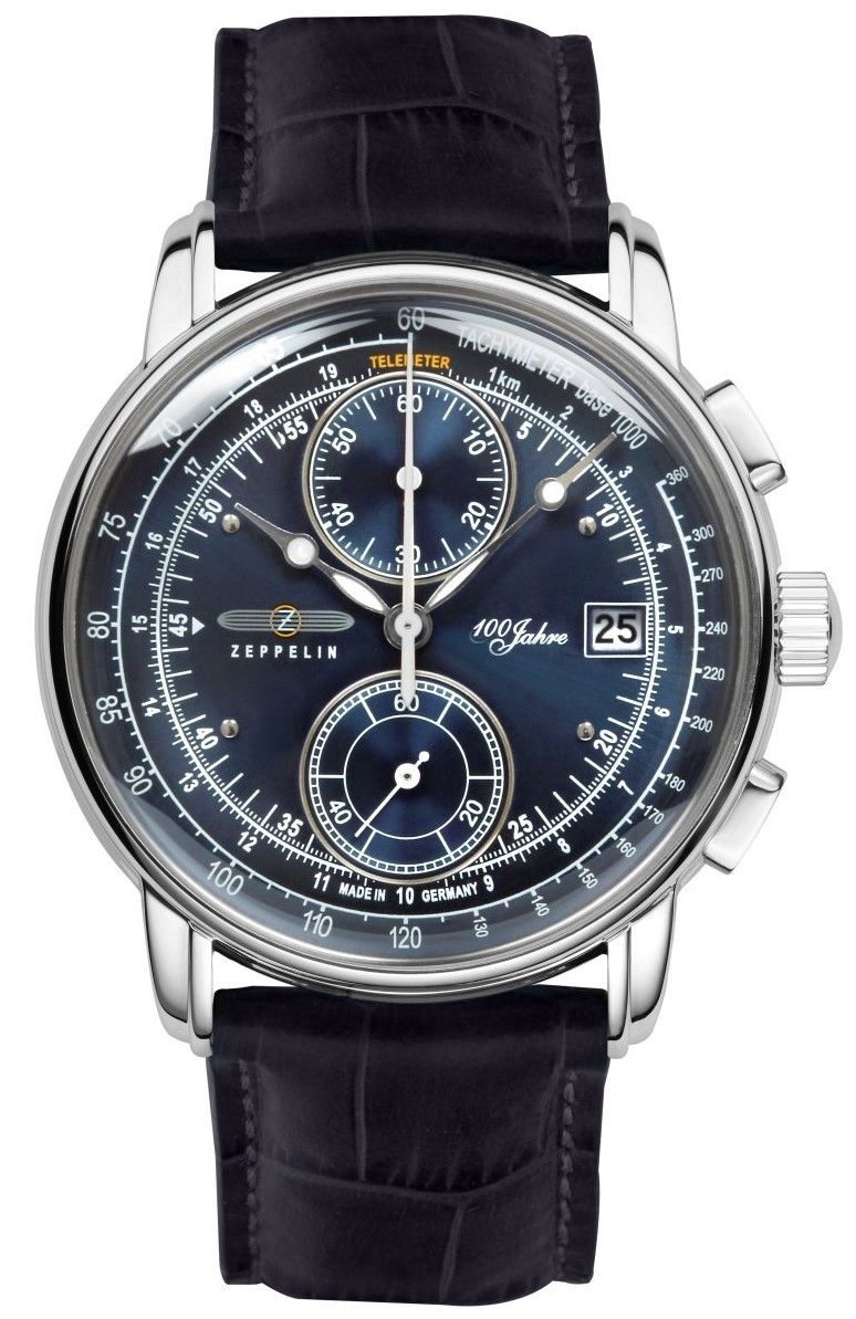 zegarek męski zeppelin 100 yahre chronograph 8670-3 + box