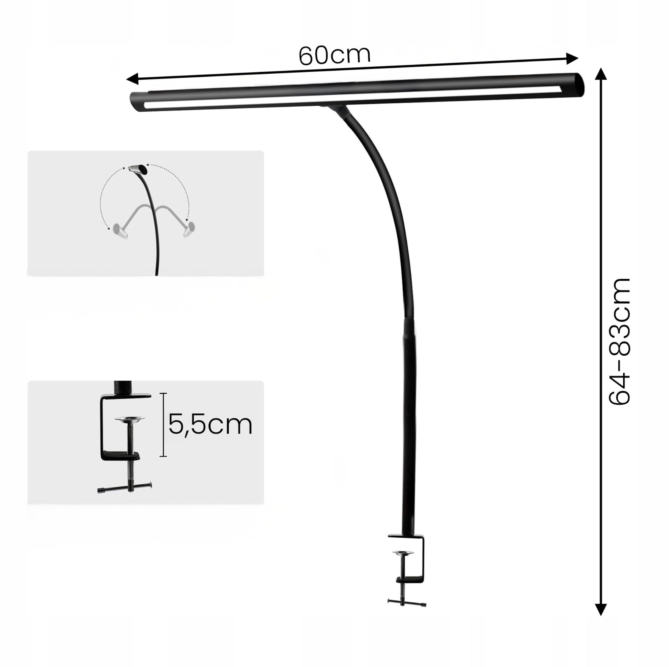 Lampa LED na monitor / biurko – światło robocze bez odblasków