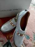 Buty półbuty srebrne skóra