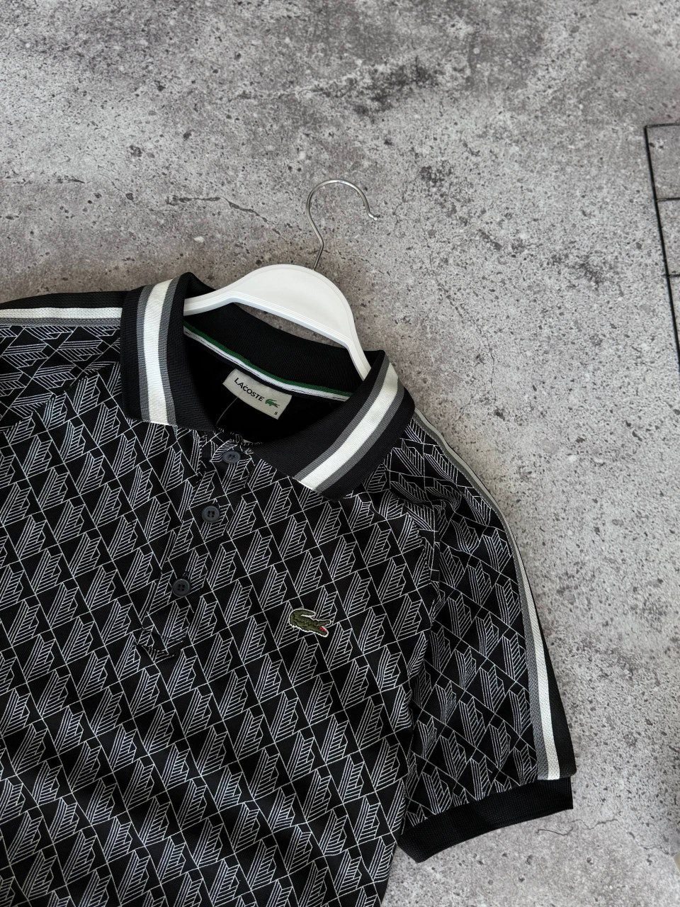 Мужской летний костюм Lacoste серый футболка поло и шорты