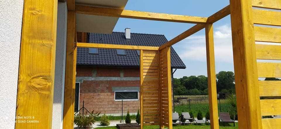 Lekkie Pergole pod zadaszenie materiałowe, szyjemy zadaszenia a-z