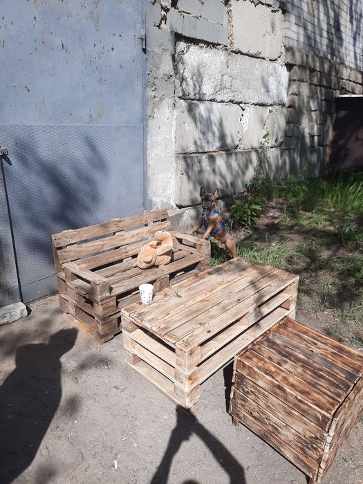 Садовая мебель комплект 2 лавки, стол и  открывающиеся тумба