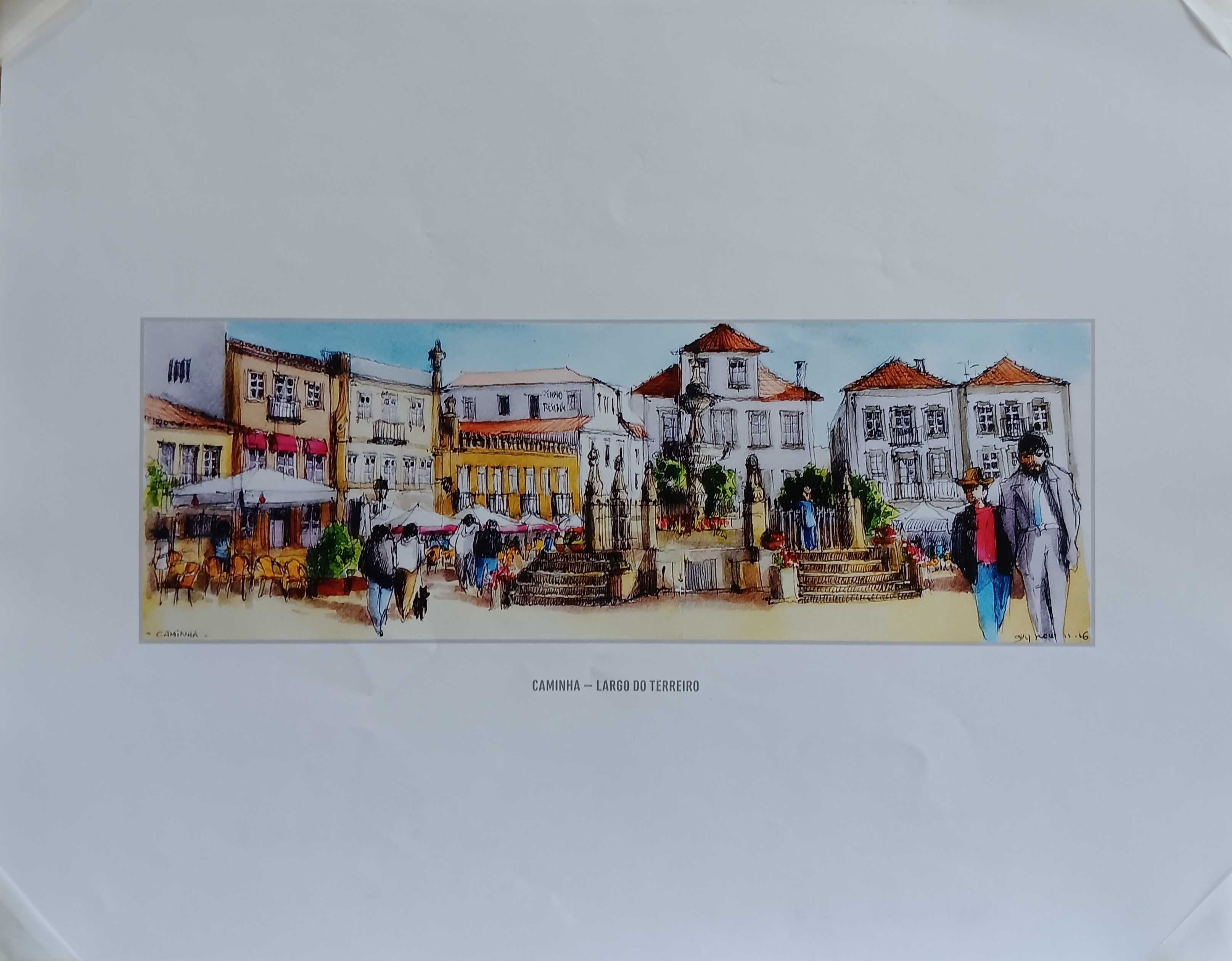 Caminha em litografia de aguarela de Guy Moll