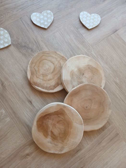 Naturalny okrągły plaster drewna pod stroik świąteczny podkładka drewn