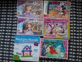 puzzle duży zestaw dla dzieci 7 pudełek plus magiczne mozaiki