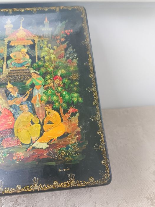 Шкатулка Палех 1957г Автор Рыгин