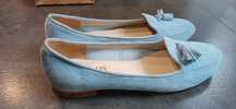 Buty Kulig skórzane błękitne jasno niebieskie 41