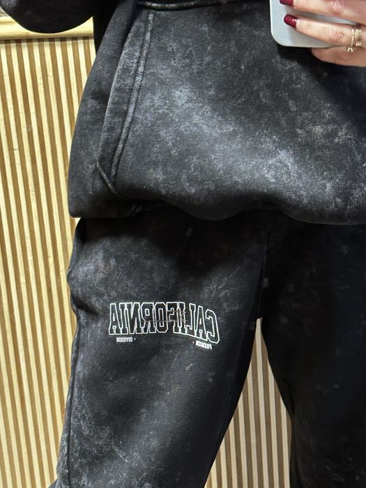 Оверсайз костюм на флісі  у техніці тай-дай