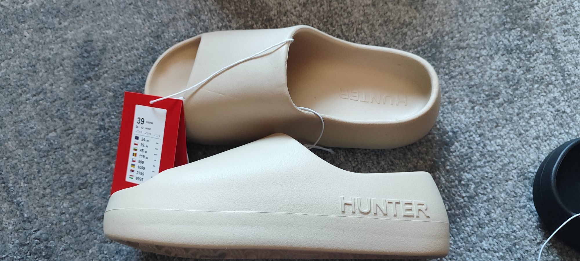 Hit klapki platforma Hunter slippers czarne beż r. 36,39,41 oryginalne