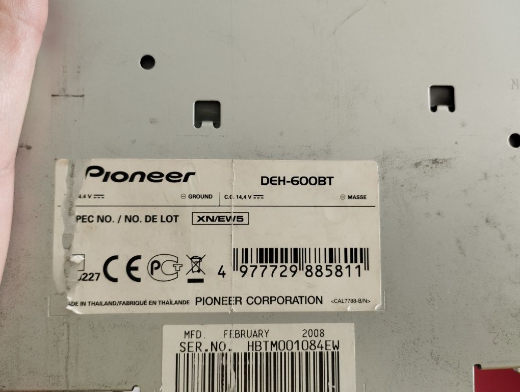 Процесорная автомагнитола pioneer deh-600bt