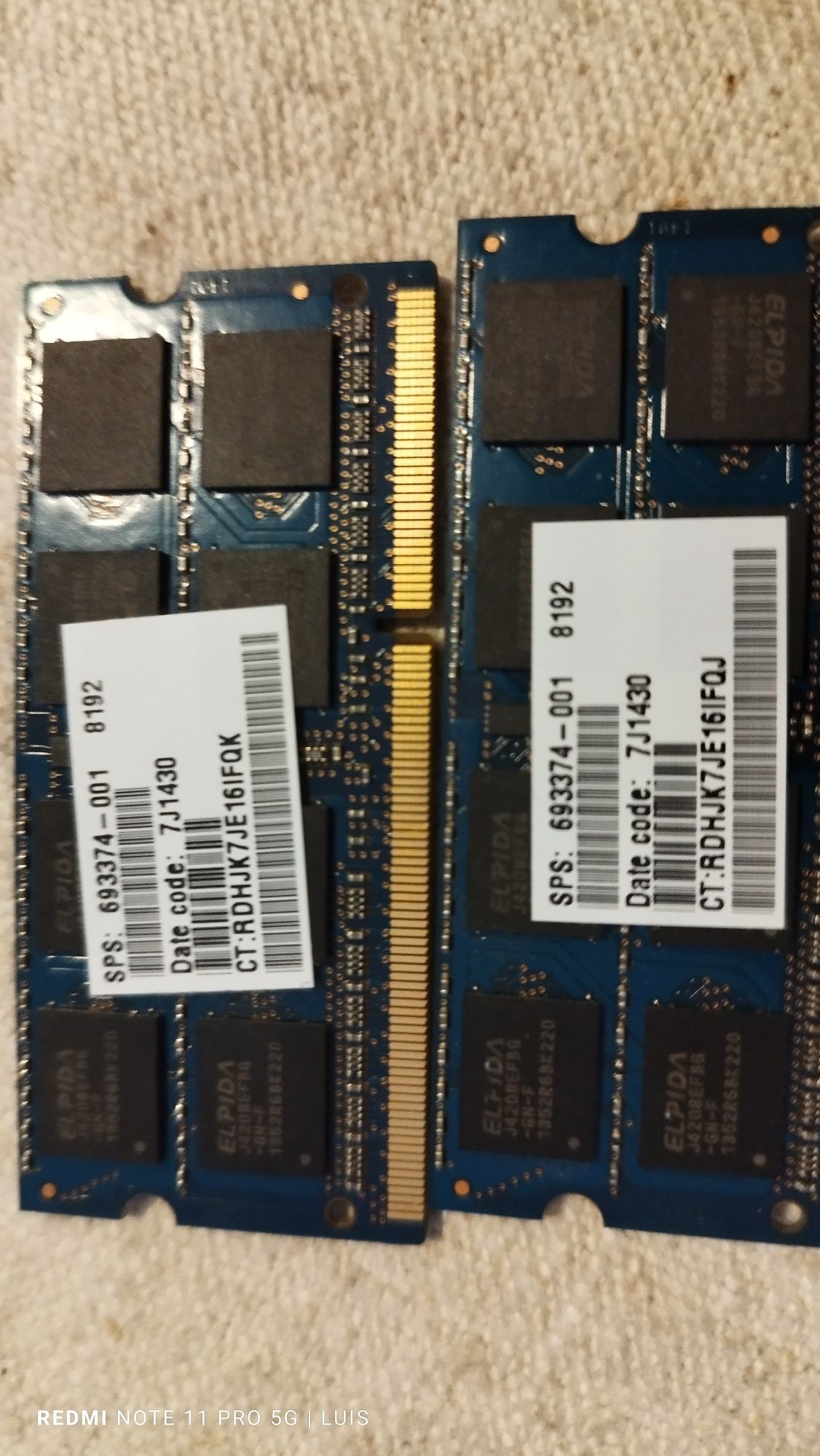 Memórias RAM ddr3L 16gb