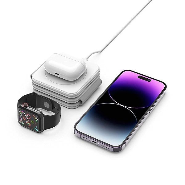 Tech-protect Qi15w-a24/3in1 Magnetic Magsafe Wireless Charger White