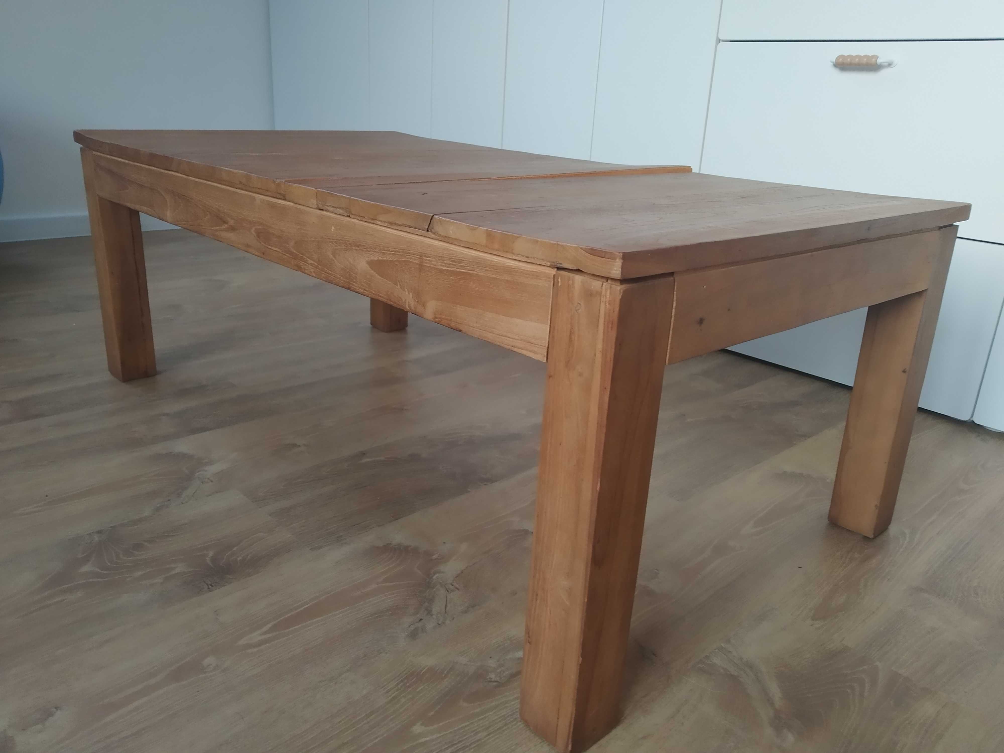 Stolik kawowy z litego drewna tekowego, vidaXL, 110x60x40 cm Vintage