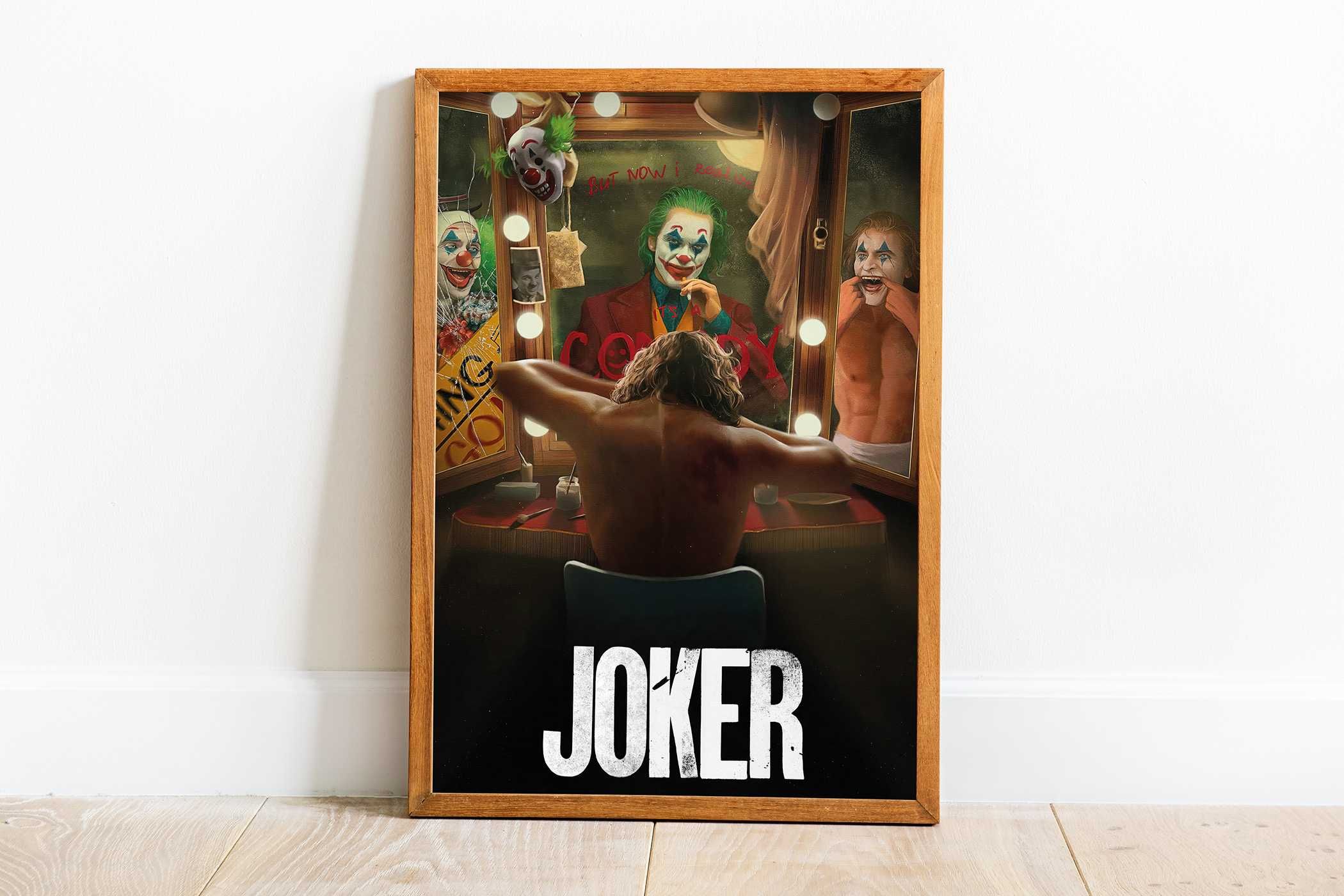 Joker komiksowy PLAKAT A3 - Mroczny Styl - GRATIS