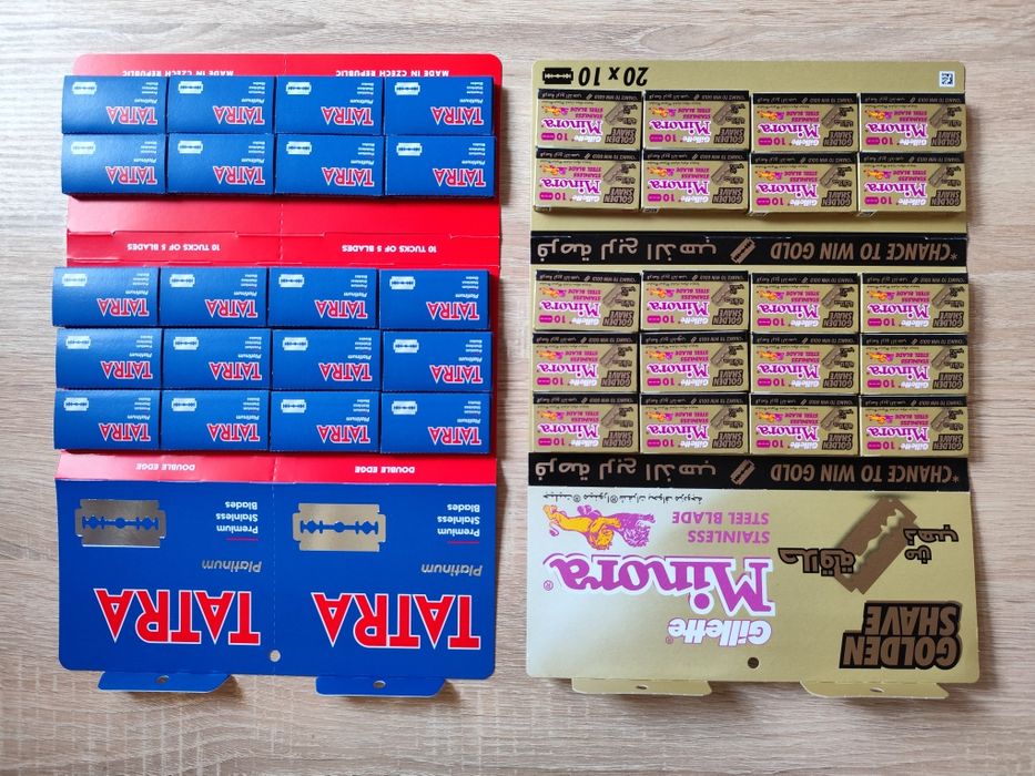 Двухсторонние лезвия для станка, для бритья Gillette, Derby, Astra...