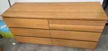 Komoda Malm Ikea kolor dąb 6 szuflad