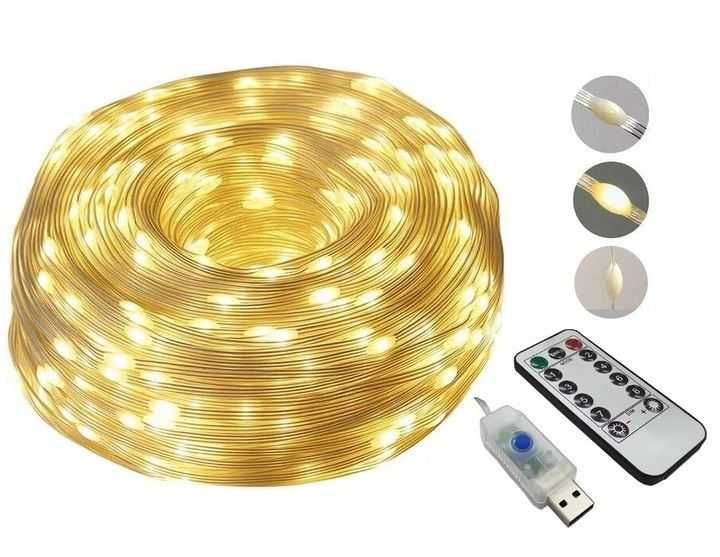 Професійна LED-гірлянда SunLamp 22м 200led USB, мідний дріт, IP67