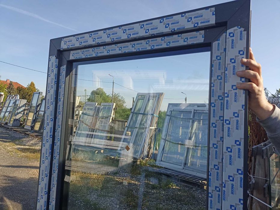 Okno pcv 90/210 ANTRACYT góra otwierana