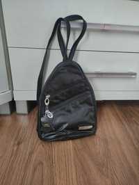 Plecak-torba czarny mały skórzany plecak torebka torba prawdziwa skóra