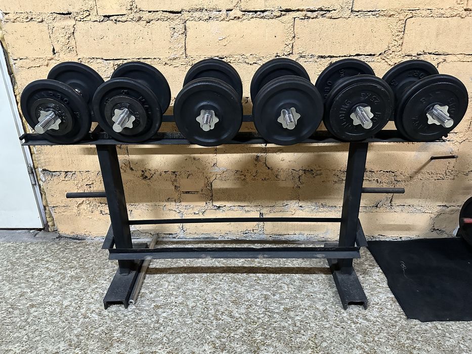 Sztangielki - 3 pary + stojak