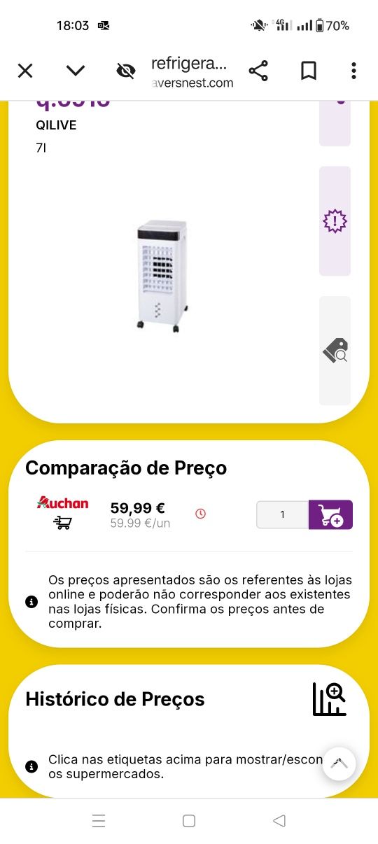 Refrigerador de água com capacidade 7 litros