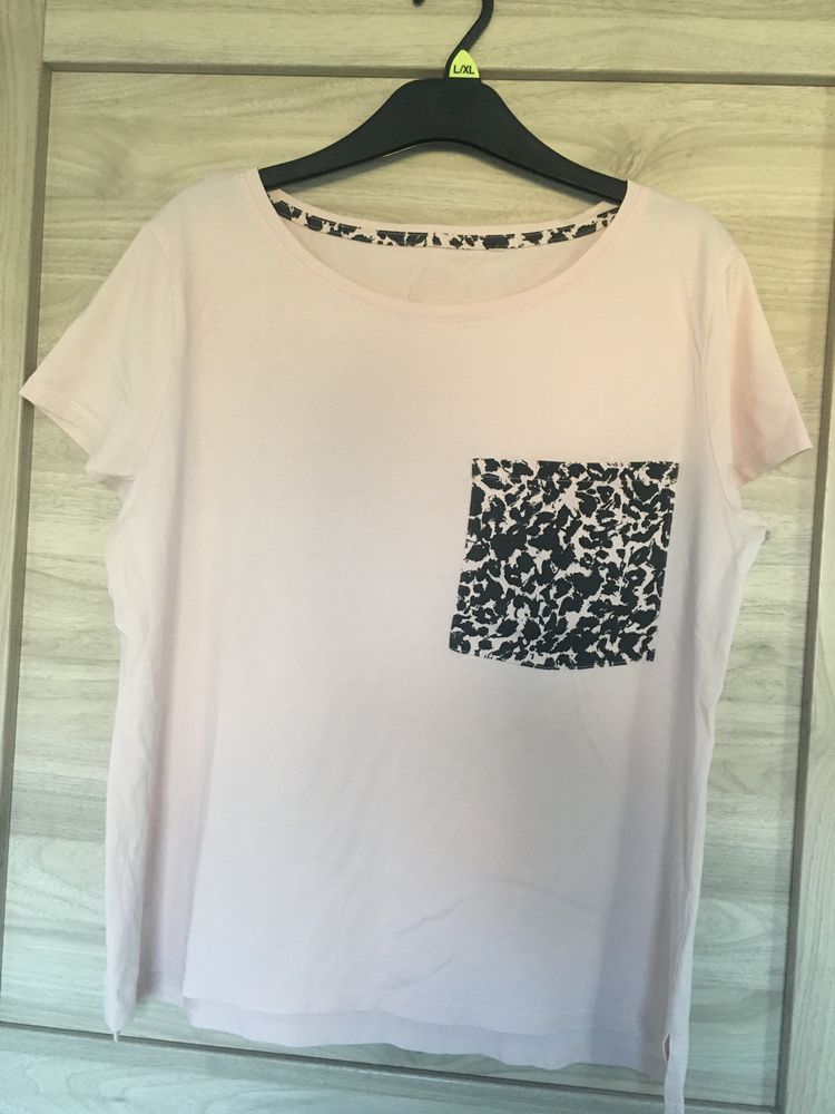 Koszulka damska t-shirt z krótkim rękawem pudrowy róż