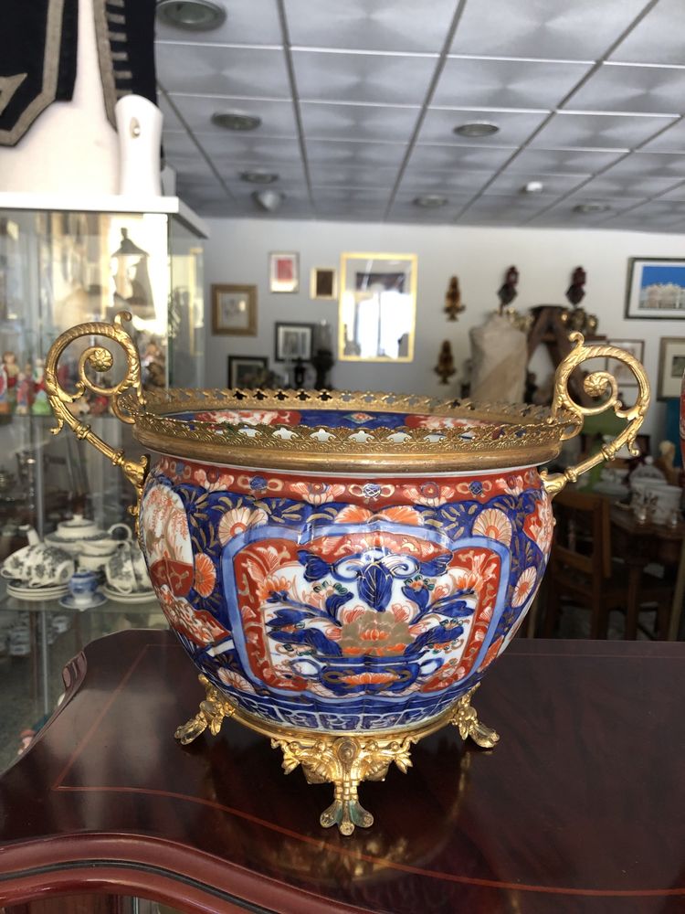 Jarra e cachepot Imari
