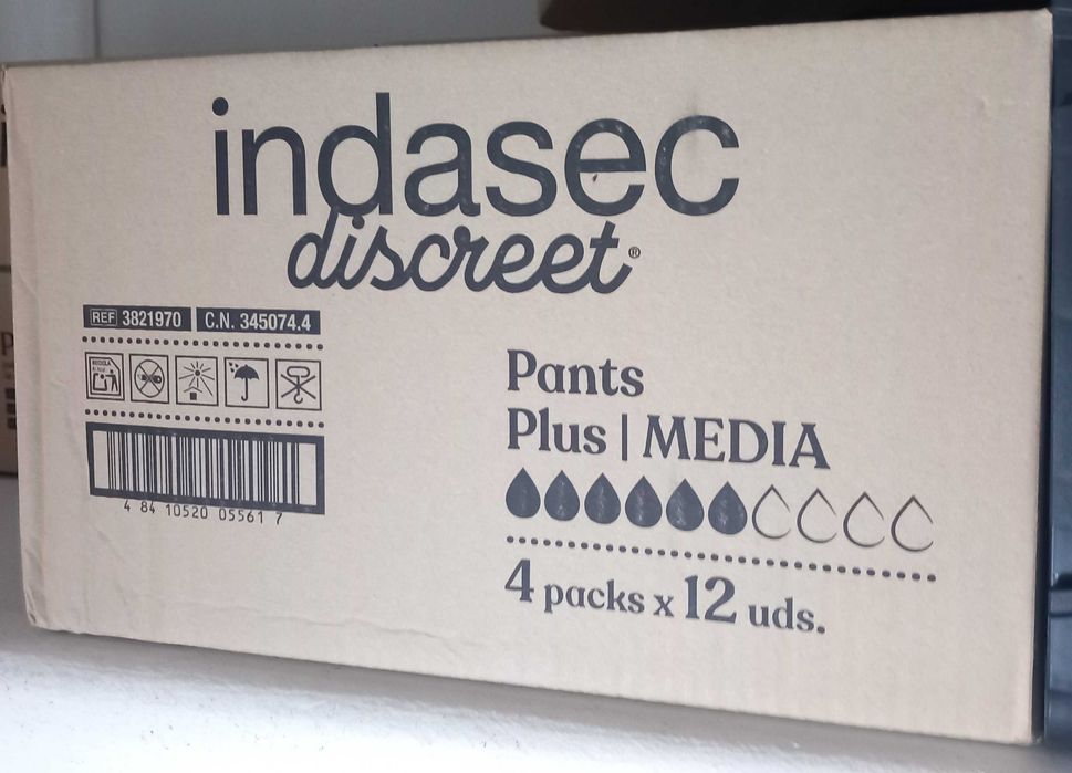 Fralda Cueca incontinência Indasec discret Média - conj 16 embalagens
