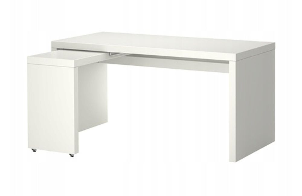 Biurko IKEA MALM z wysuwanym panelem 151x65