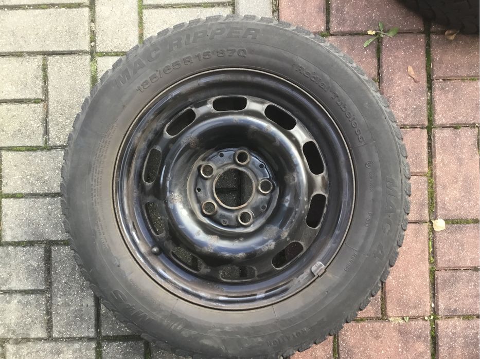Felgi stalowe Mercedes A klasa W168 15” 5x112 ET54 z oponami zimowymi