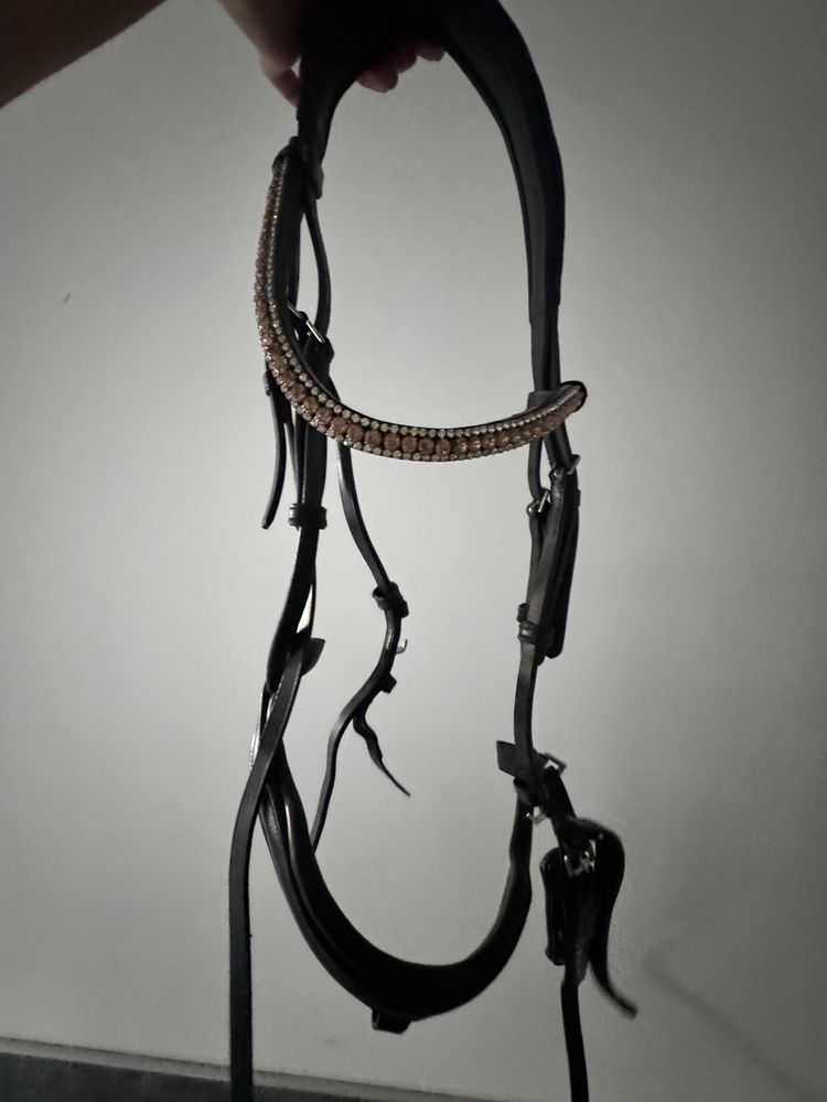 Ogłowie Lovequestrian "Glam Rosegold" Anatonomiczne Full czarne