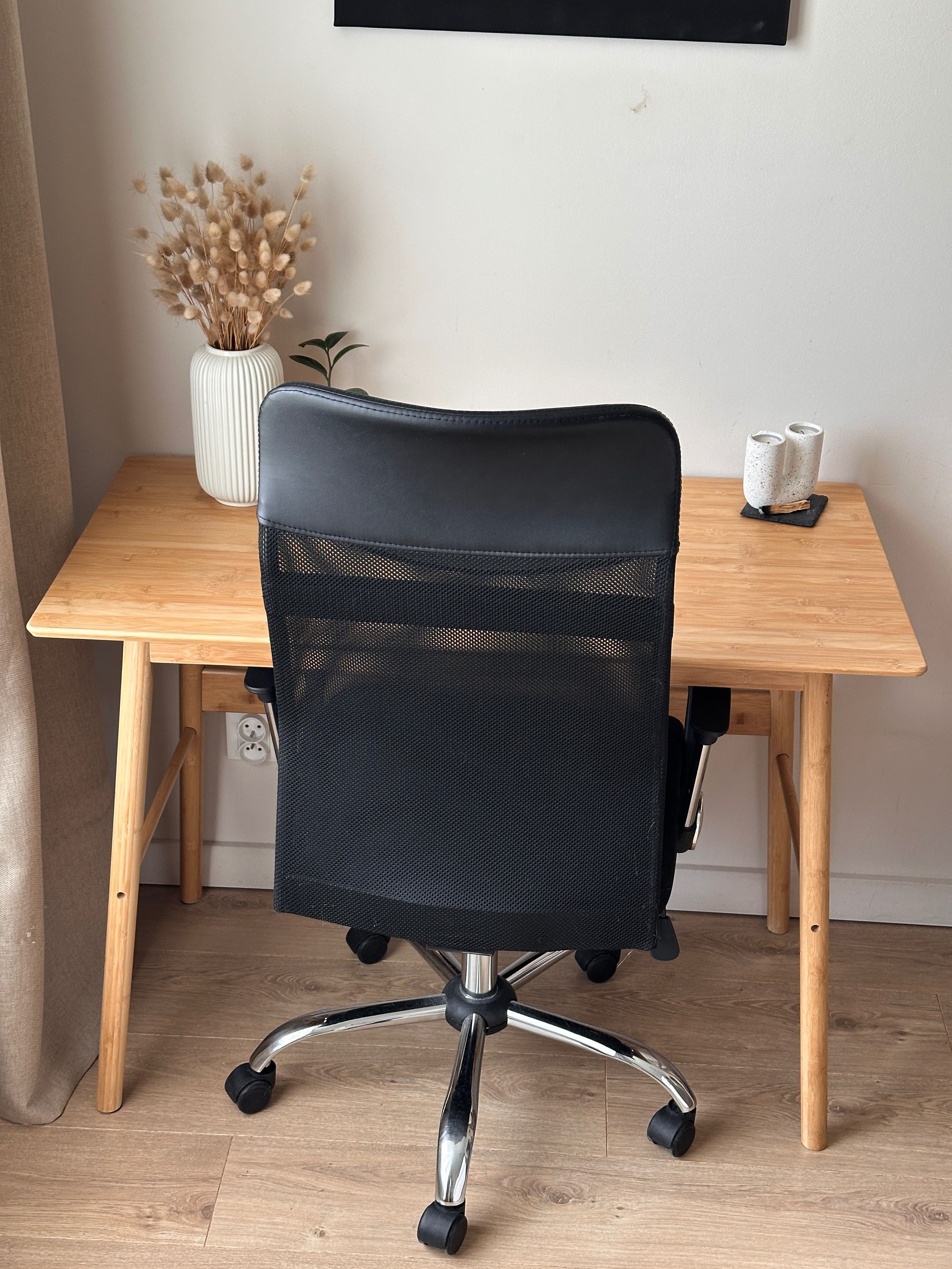 Stół biurko stolik S55 x D105 x W75 cm bambusowy w stylu japandi