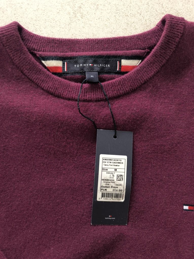 Tommy Hilfiger sweter Tawny Port Heather, rozmiar M, NOWY!