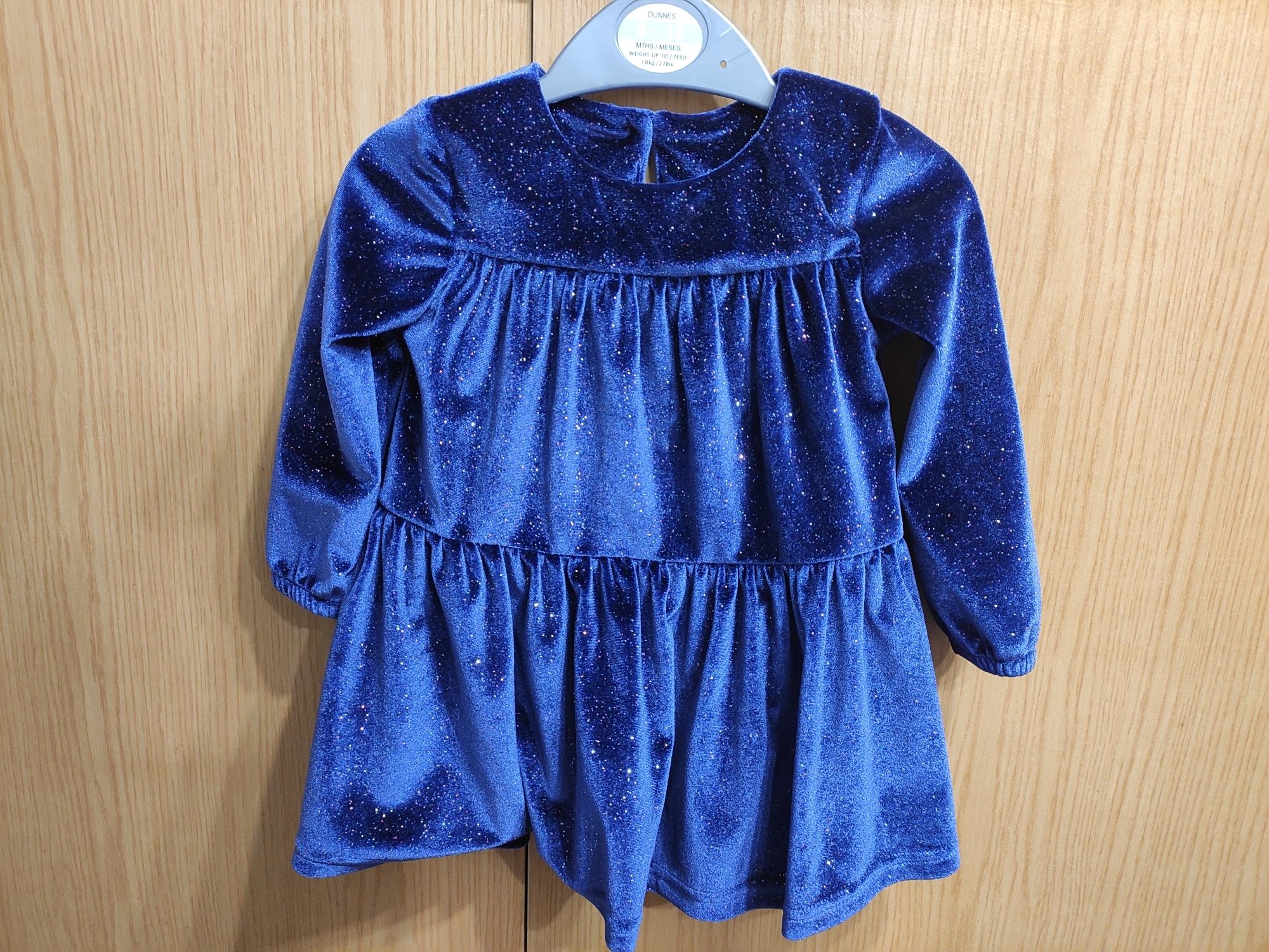 Sukienka niemowlęca brokatowa 6-9 miesięcy, 74 cm