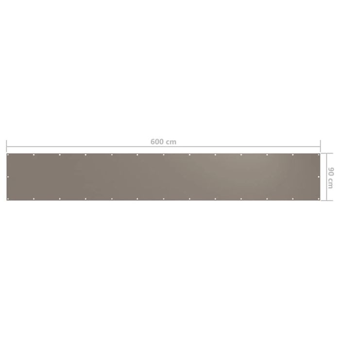 vidaXL Parawan balkonowy, kolor taupe, 90x600 cm, tkanina Oxford