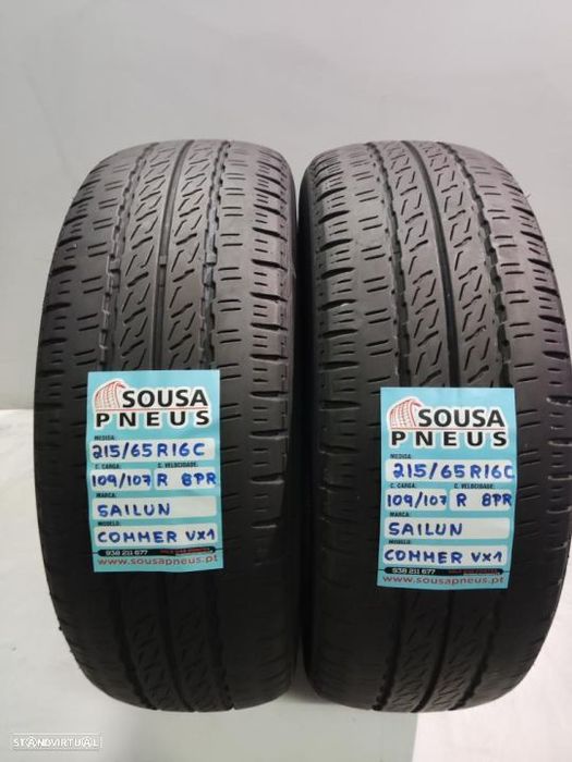 2 pneus semi novos 215-65r16c - oferta dos portes 90 euros