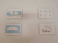 Quadros vidro 4 unidades
