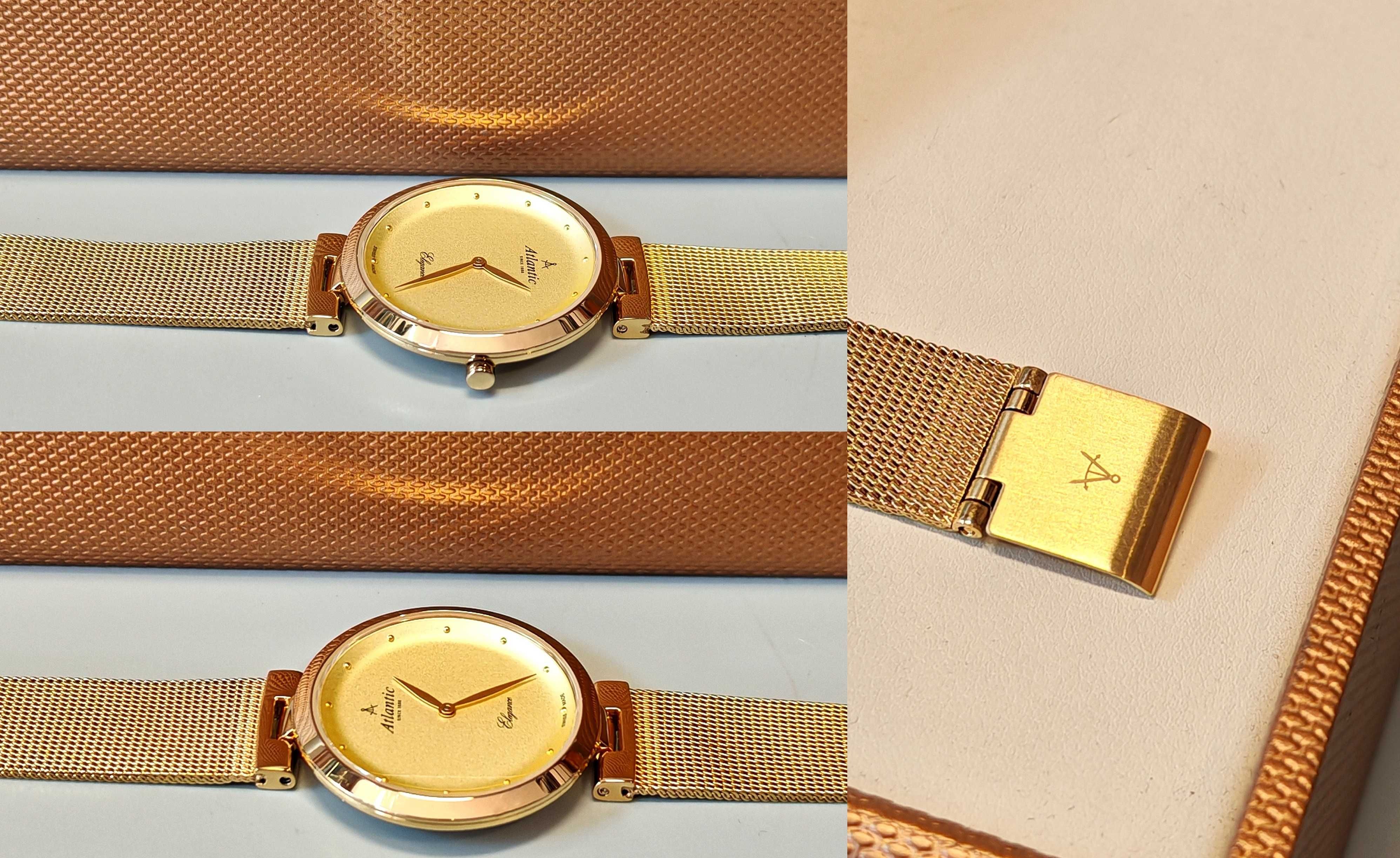 Zegarek Damski Atlantic Elegance 29036 Swiss Made Złoty Super Stan !